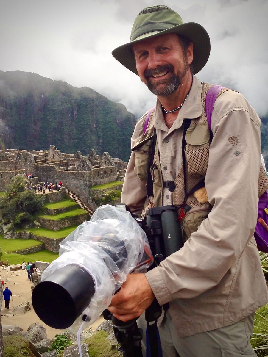 Richard Mexico with camera at Machu Picchu